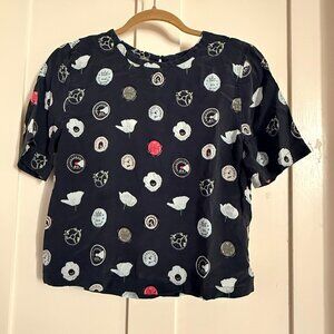 Equipment Femme Size XS 100% Silk Crop Top